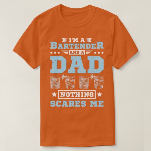 T-shirt Bartender et papa (Design devant)