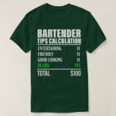 T-shirt Bartender Funny Beard ips Calcul Bartending (Design devant)
