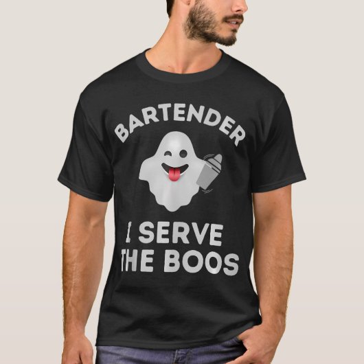 T-shirt Bartender Halloween Chemise Bartender Ghost I Sert (Devant)
