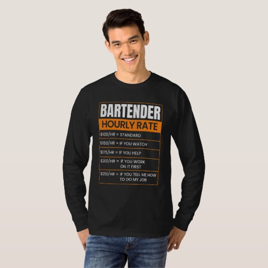 T-shirt Bartender Hourly rate Funny Job Title Profession W (Devant entier)