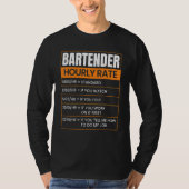 T-shirt Bartender Hourly rate Funny Job Title Profession W (Devant)