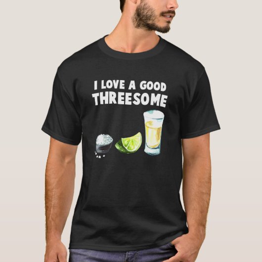 T-shirt Bartender I Love A Good Triesome Drinking Bartend (Devant)