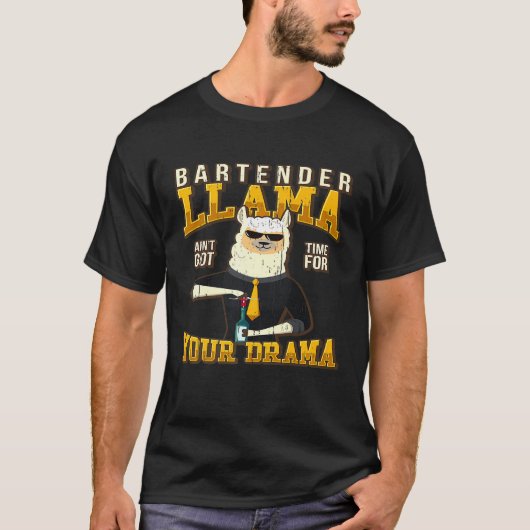 T-shirt Bartender Llama Lover Drôle Drôle Dit Bartending (Devant)