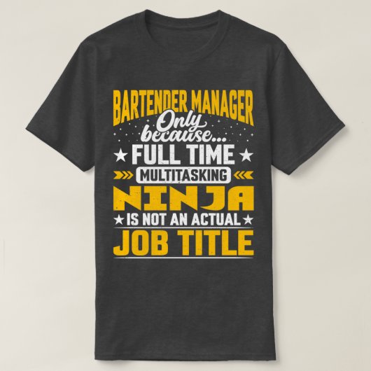 T-shirt Bartender Manager Job Title Funny Bartender CEO Di (Design devant)
