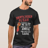 T-shirt Bartender Mixologist Bartender Rules Everyone Make (Devant)