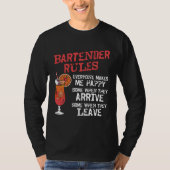 T-shirt Bartender Mixologist Bartender Rules Everyone Make (Devant)