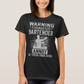 T-shirt Bartender Mixologist Warning Exhausted Bartender A (Devant)