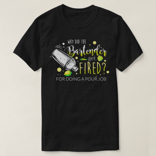 T-shirt Bartender Party Cocktail Shaker Pun 12 (Design devant)