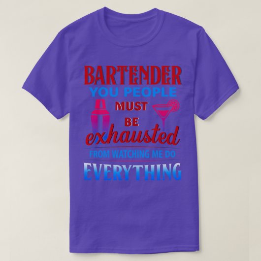 T-SHIRT BARTENDER VOUS LES GENS DOIVENT (Design devant)