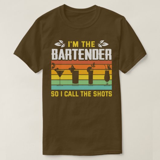 T-shirt Bartending Bartender Barmaid Barman (Design devant)