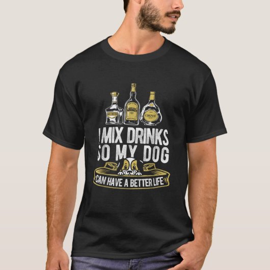 T-shirt Bartending Chien Bartender Mixologue Barkeeper Bar (Devant)