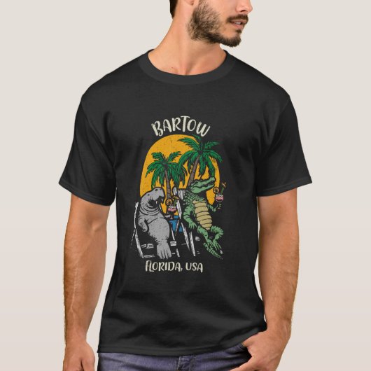 T-shirt Bartow Floride USA Funny Manatee et Alligator Des (Devant)