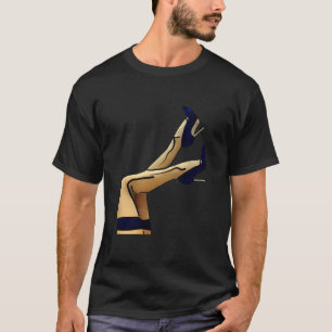T-shirt Bas et talons de talons de talon bleu