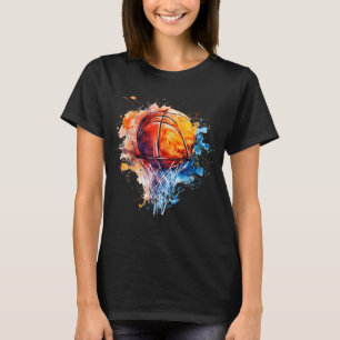 T-shirt Basball Splash Amoureux de Basball Aquarelle Color