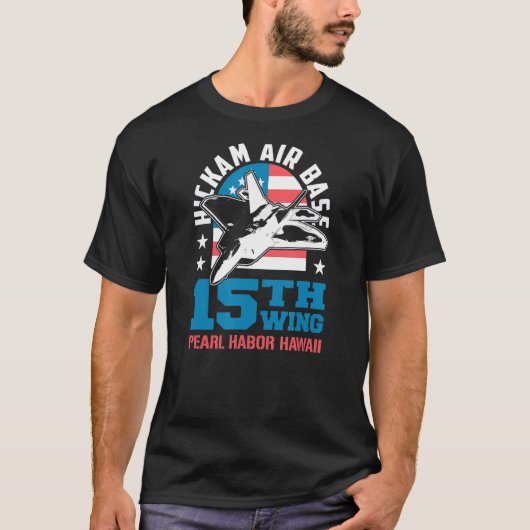 T-shirt Base aérienne de Hickam Pearl Harbour Hawaii 15e E (Devant)
