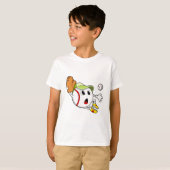 T-shirt Base-ball avec Baseball Glove & Cap (Devant entier)