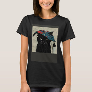 T-shirt Base-ball Chat Noir Pluvieux