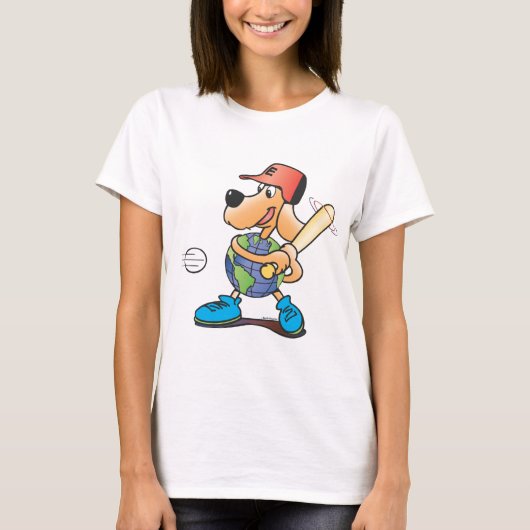 T-shirt Base-ball de chien de la terre (Devant)