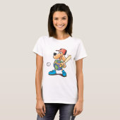 T-shirt Base-ball de chien de la terre (Devant entier)
