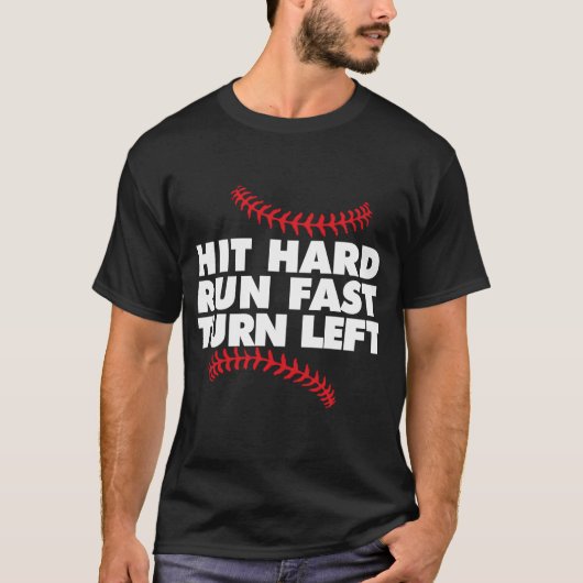 T-shirt Base-ball frappé fort courir vite tourner à gauche (Devant)
