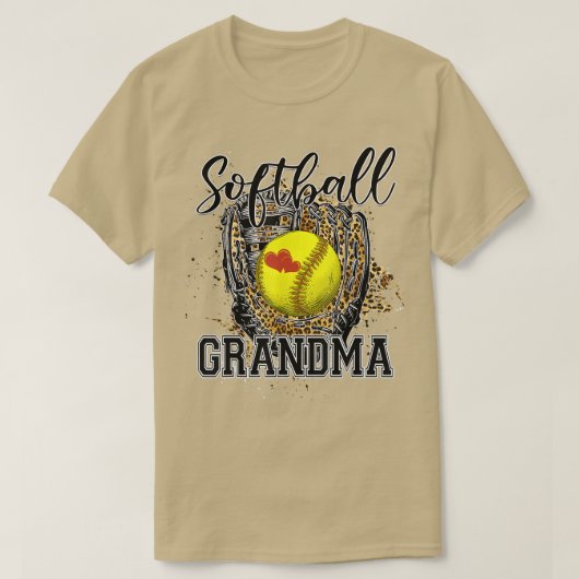 T-shirt Base-ball grand-mère Leopard Funny Softball Mère M (Design devant)