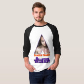 T-shirt Base-ball orange de BT de rouages (Devant entier)