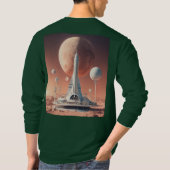 T-shirt Base de la lune rétro-futuriste à long manche (Dos)