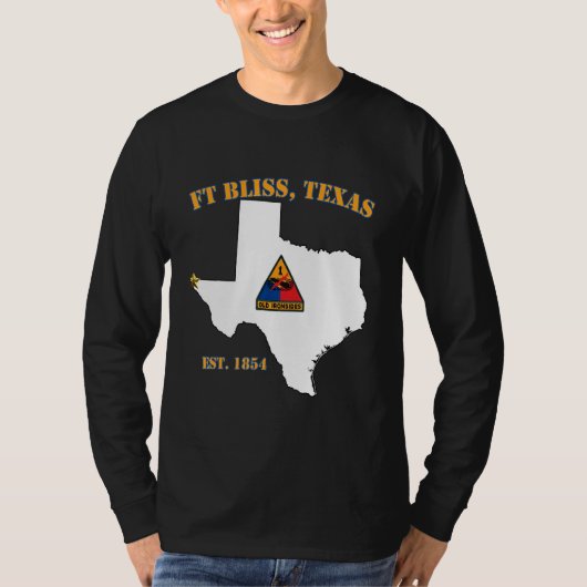 T-shirt Base militaire de Fort Bliss Tx 1re division blind (Devant)