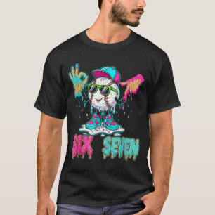 T-shirt Baseball 67 Drip Six Seven Signes de la main Crème