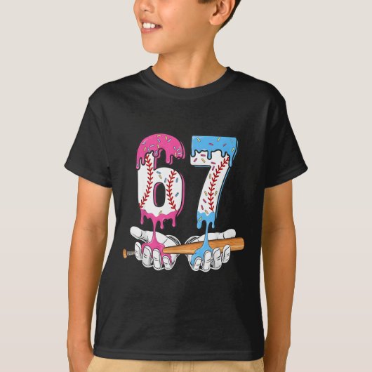 T-shirt Baseball 67 Ice Cream Drip Six Seven Boys Funny Me (Devant)