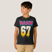 T-shirt Baseball 6 7 Ice Cream Drip Number 67 Funny Six Se (Devant entier)