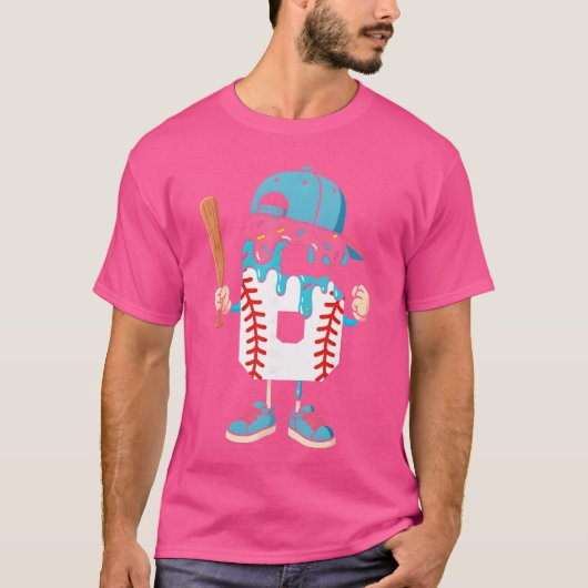 T-shirt Baseball 6 Year Old Ice Cream Drip 6th Birthday Bo (Devant)