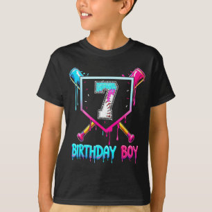 T-shirt Baseball 7 ans Bday garçon glace goutte 7ème Bi