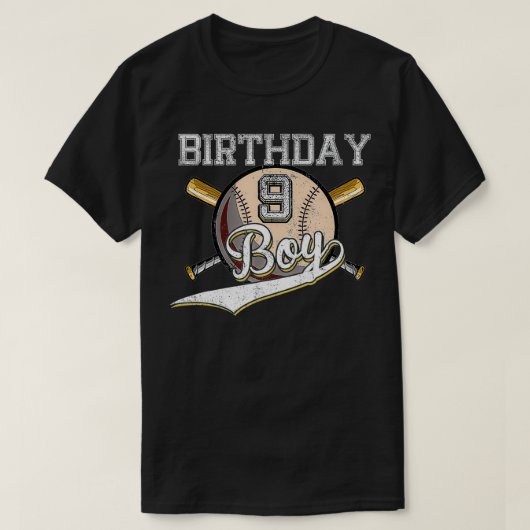 T-shirt Baseball 9e fête d'anniversaire 9 ans Baseball G (Design devant)