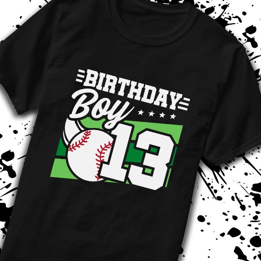 T-shirt Baseball Anniversaire 13 ans Garçon 13e anniversai