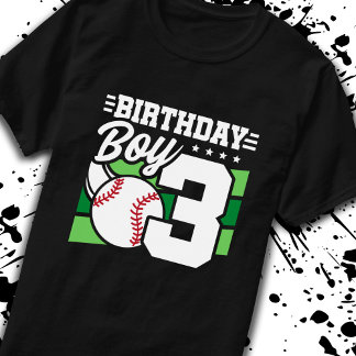 T-shirt Baseball Anniversaire 3 Année Garçon 3ème Annivers