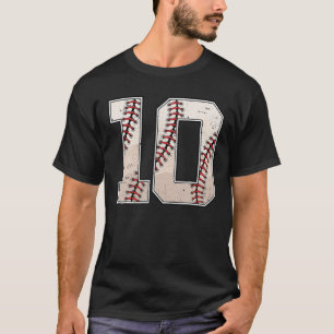 T-shirt Baseball Anniversaire Garçon Dix 10 Ans 10E Annive