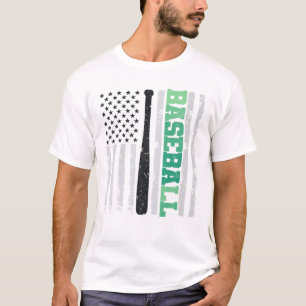 T-shirt Baseball Bat USA Drapeau Sports Lover Hommes Femme
