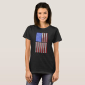 T-shirt Baseball Bata USA Patriotic American Flag Player C (Devant entier)