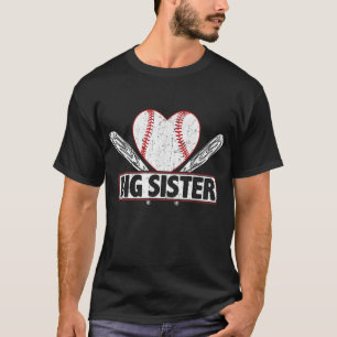 T-shirt Baseball Big Soeur Matching Famille Softball Baseb