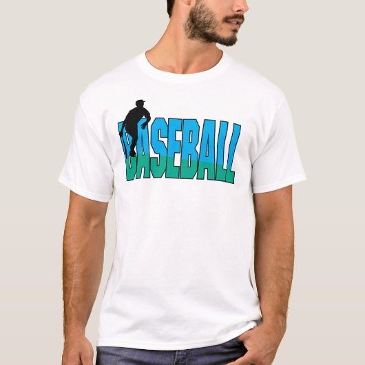 T-shirt Baseball bleu et vert (Devant)