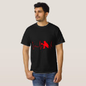 T-shirt Baseball Catcher  - Red Baseball Catcher Heartbeat (Devant entier)