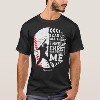 T-shirt Baseball Chrétien Je Puis Faire Toutes Choses Reli
