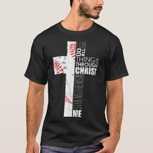 T-shirt Baseball Christian Cross Cadeaux Philippians 413 C (Devant)