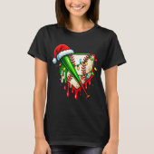 T-shirt Baseball Christmas Santa Hat Dripng Ice Cream Xmas (Devant)
