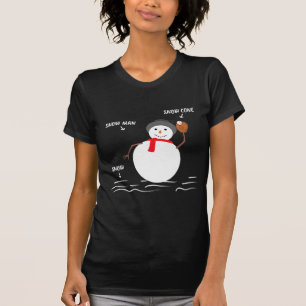 T-shirt Baseball Christmas Snowman Snow Cone Catch Design 