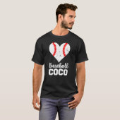 T-shirt Baseball Coco Baseball Cœur Grand-mère Coco (Devant entier)