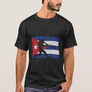 T-shirt Baseball Cubain Distorti Drapeau Vintage