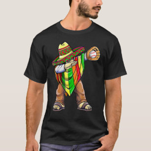 T-shirt Baseball Dabbing De Mexicain Poncho Mayo Cinco