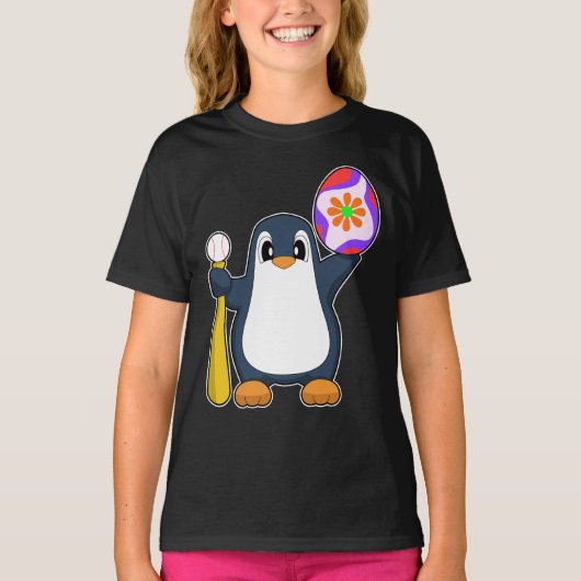 T-shirt Baseball de Pâques Pingouin (Devant)